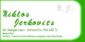 miklos jerkovits business card